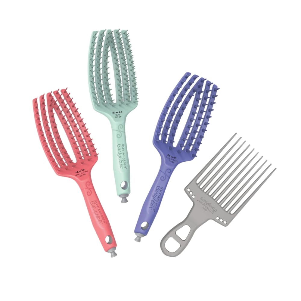 Olivia Garden Lot de 4 brosses pour cheveux bouclés